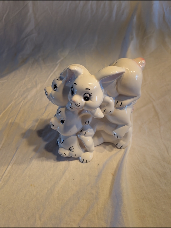 Vintage Other - 2/30$ White Ceramic Stacked Bunny Bank Decorative Home Accent